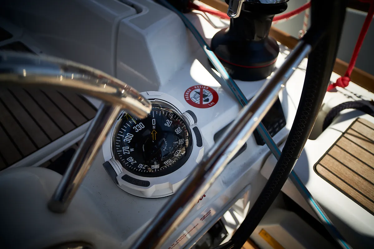 Cockpit of Nina, a Jeanneau Sun Odyssey 449 sailboat at Biograd na Moru, Croatia