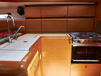 Galley of Nina, a Jeanneau Sun Odyssey 449 sailboat at Biograd na Moru, Croatia