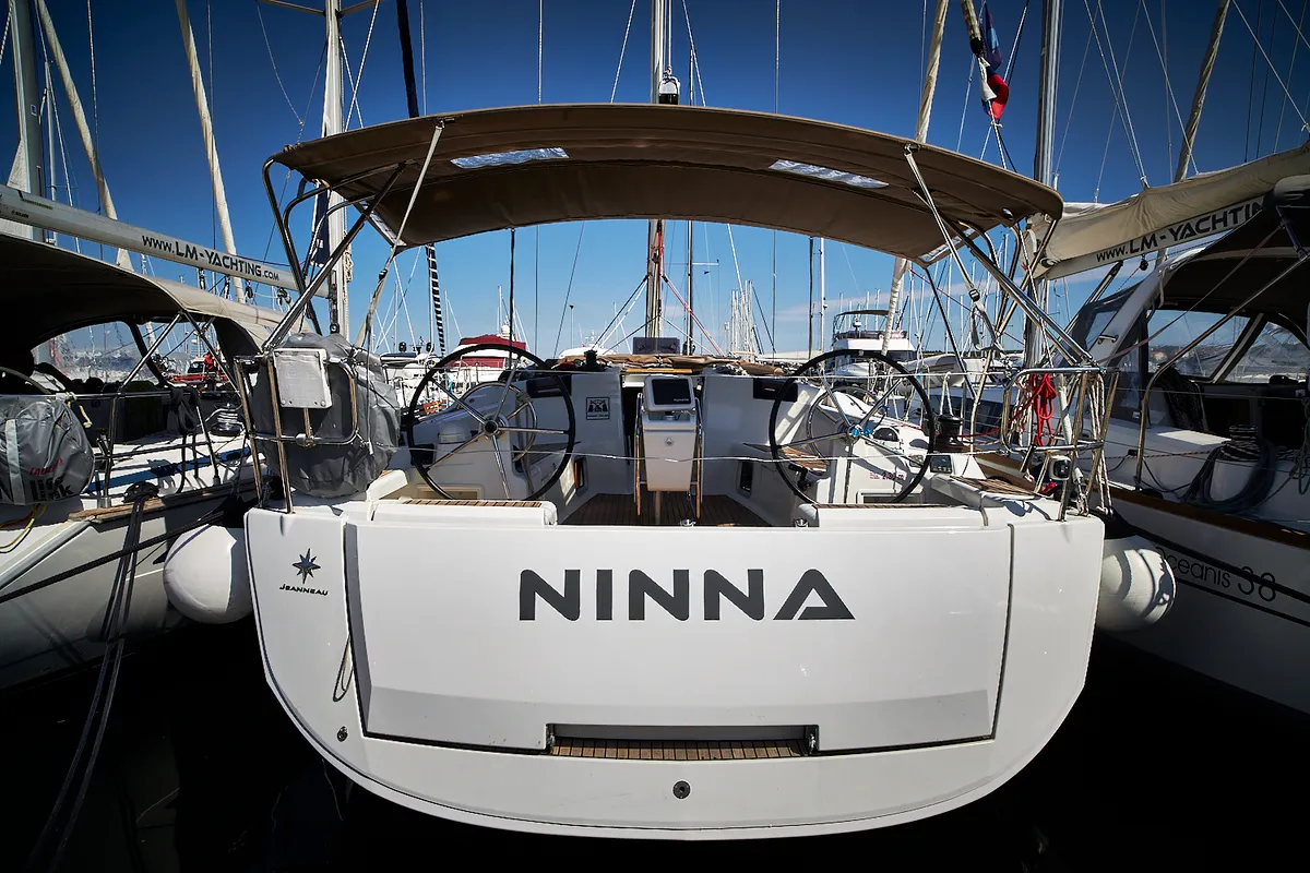 Exterior view of Nina, a Jeanneau Sun Odyssey 449 sailboat at Biograd na Moru, Croatia