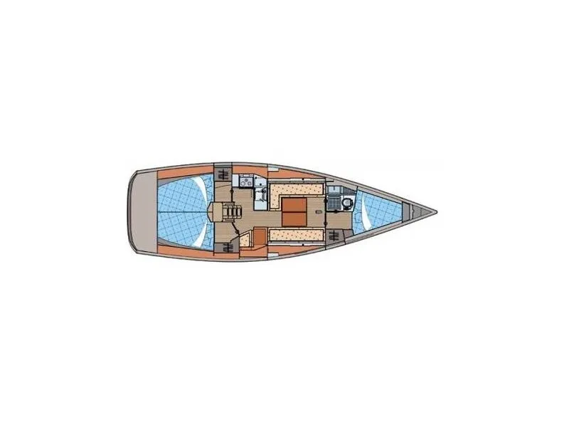 Floor plan of Oxygene, a Elan 350 sailboat at Kerners, France