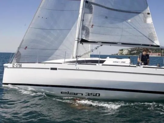 Oxygene, a Elan 350 sailboat at Kerners, France