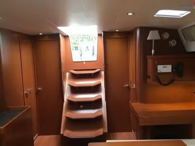 Salon of Sharel, a Beneteau Oceanis 48 sailboat at La Spezia, Italy