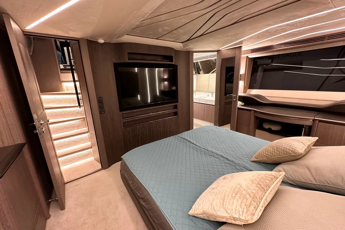 Cabin on PARADISE, a Galeon 680 Fly motor yacht at Dubrovnik, Croatia
