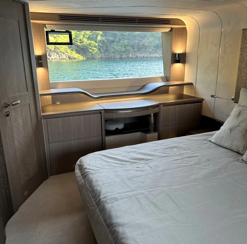 Cabin on PARADISE, a Galeon 680 Fly motor yacht at Dubrovnik, Croatia