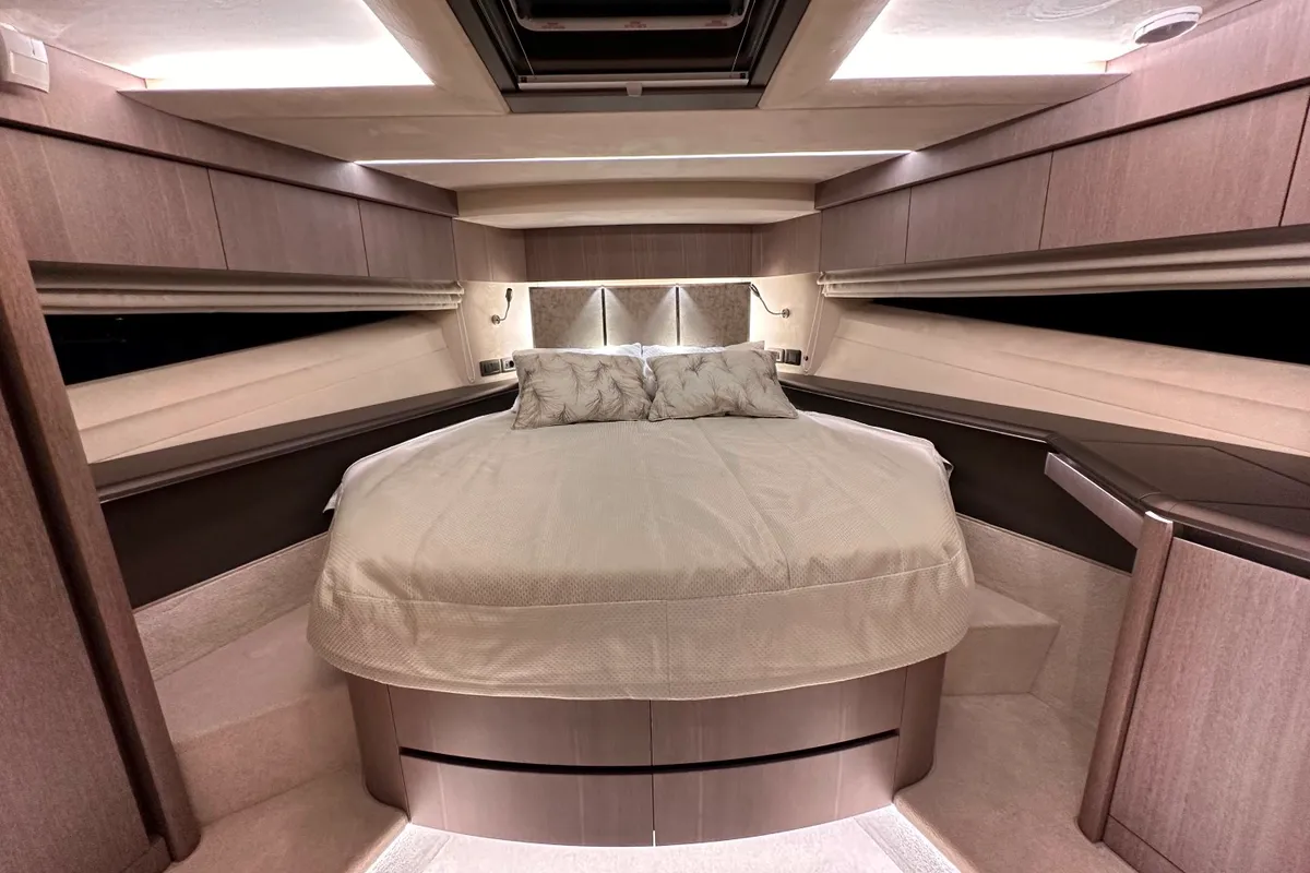 Cabin on PARADISE, a Galeon 680 Fly motor yacht at Dubrovnik, Croatia