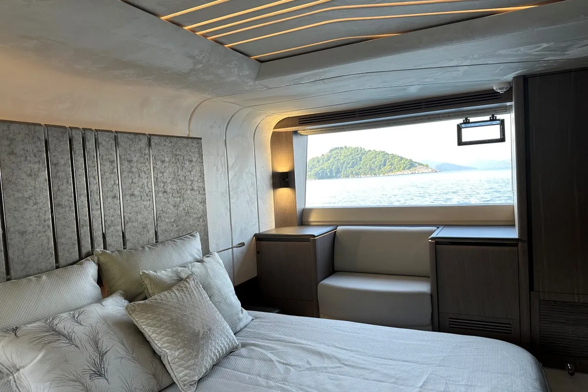 Cabin on PARADISE, a Galeon 680 Fly motor yacht at Dubrovnik, Croatia
