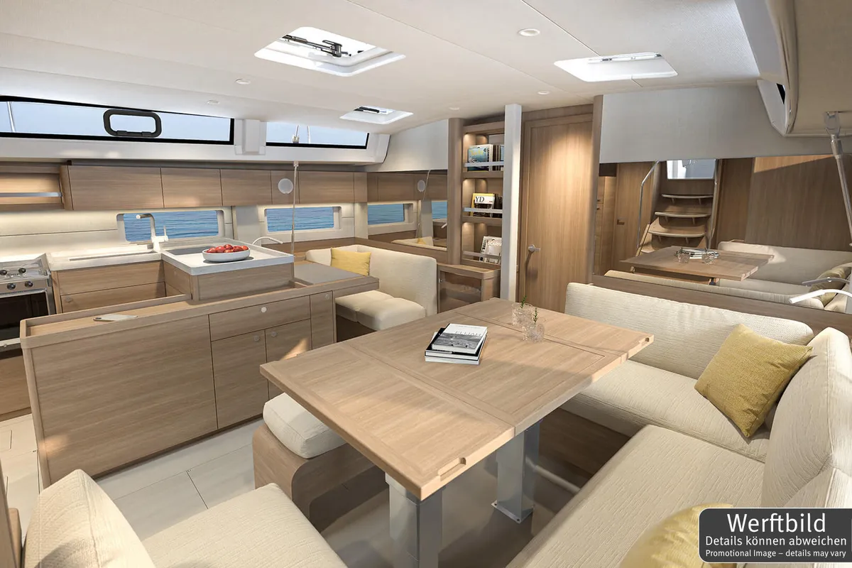 Salon of Orange, a Beneteau Oceanis 52 sailboat at Grad Biograd na Moru, Croatia