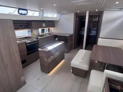 Salon of Orange, a Beneteau Oceanis 52 sailboat at Grad Biograd na Moru, Croatia