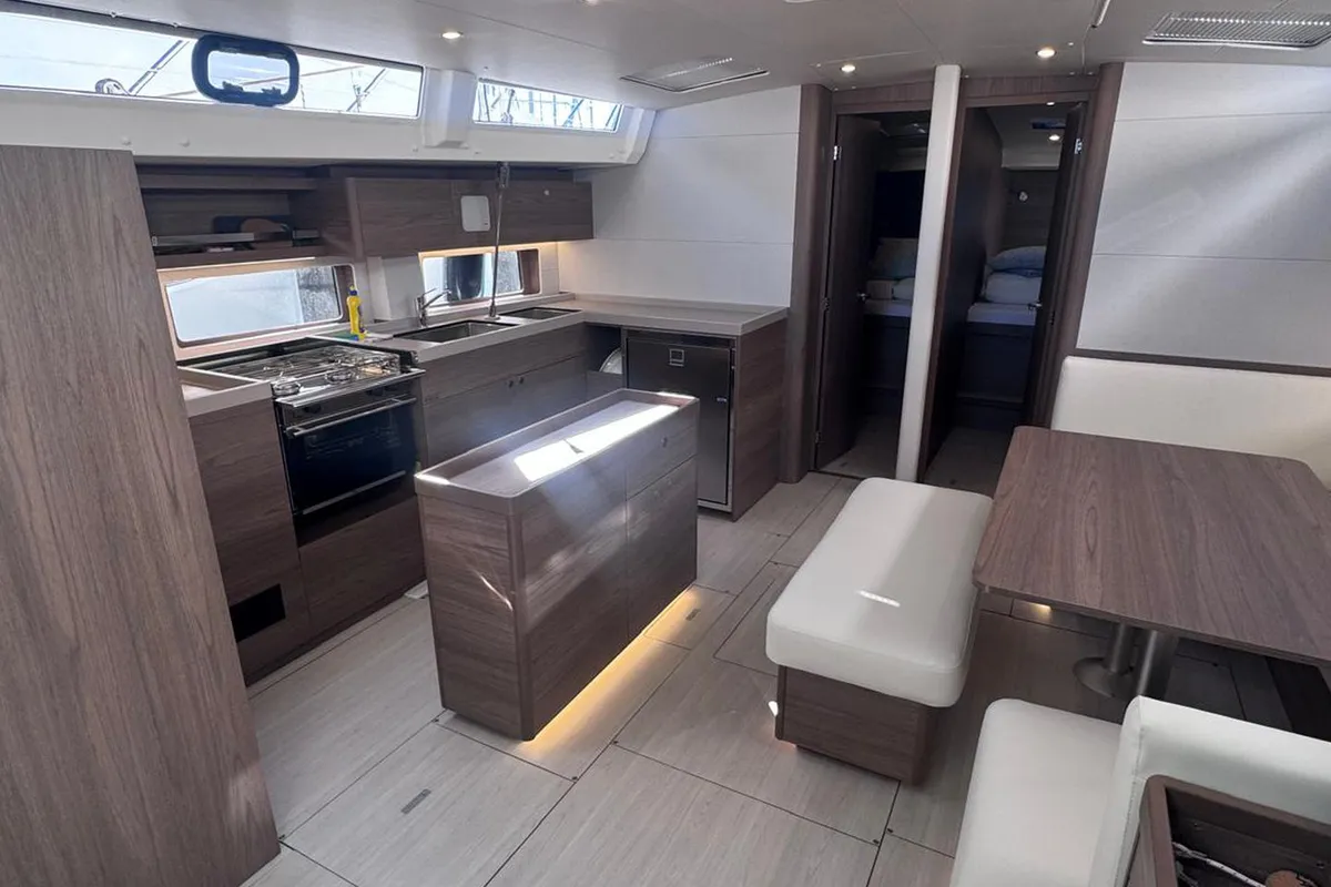 Salon of Orange, a Beneteau Oceanis 52 sailboat at Grad Biograd na Moru, Croatia