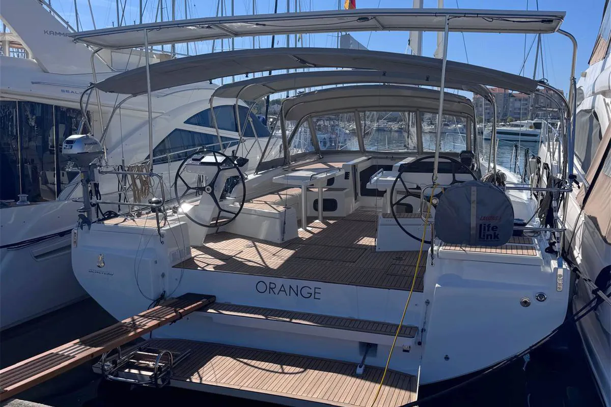 Orange, a Beneteau Oceanis 52 sailboat at Grad Biograd na Moru, Croatia