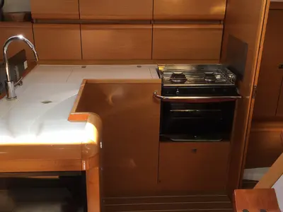 Galley of Kontiki, a Jeanneau Sun Odyssey 439 sailboat at Lavrion, Greece