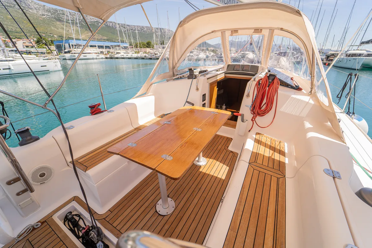 KaninVin, a AD Boats Salona 38 sailboat at Kaštela, Croatia