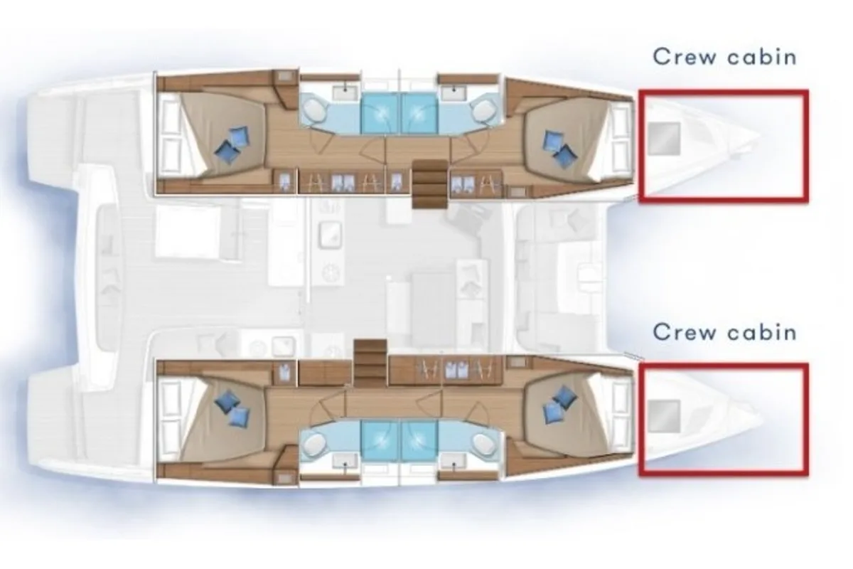 Floor plan of Xhenia, a Lagoon 46 catamaran at Kos, Greece