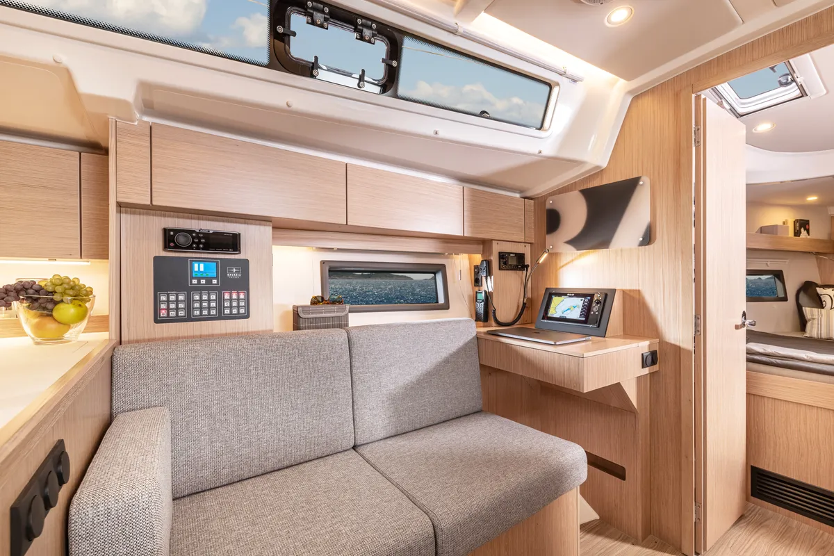 Salon of Jetset 06, a Bavaria C38 sailboat at Mai Khao, Thailand