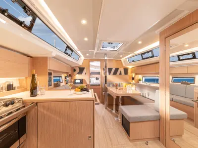 Galley of Jetset 06, a Bavaria C38 sailboat at Mai Khao, Thailand