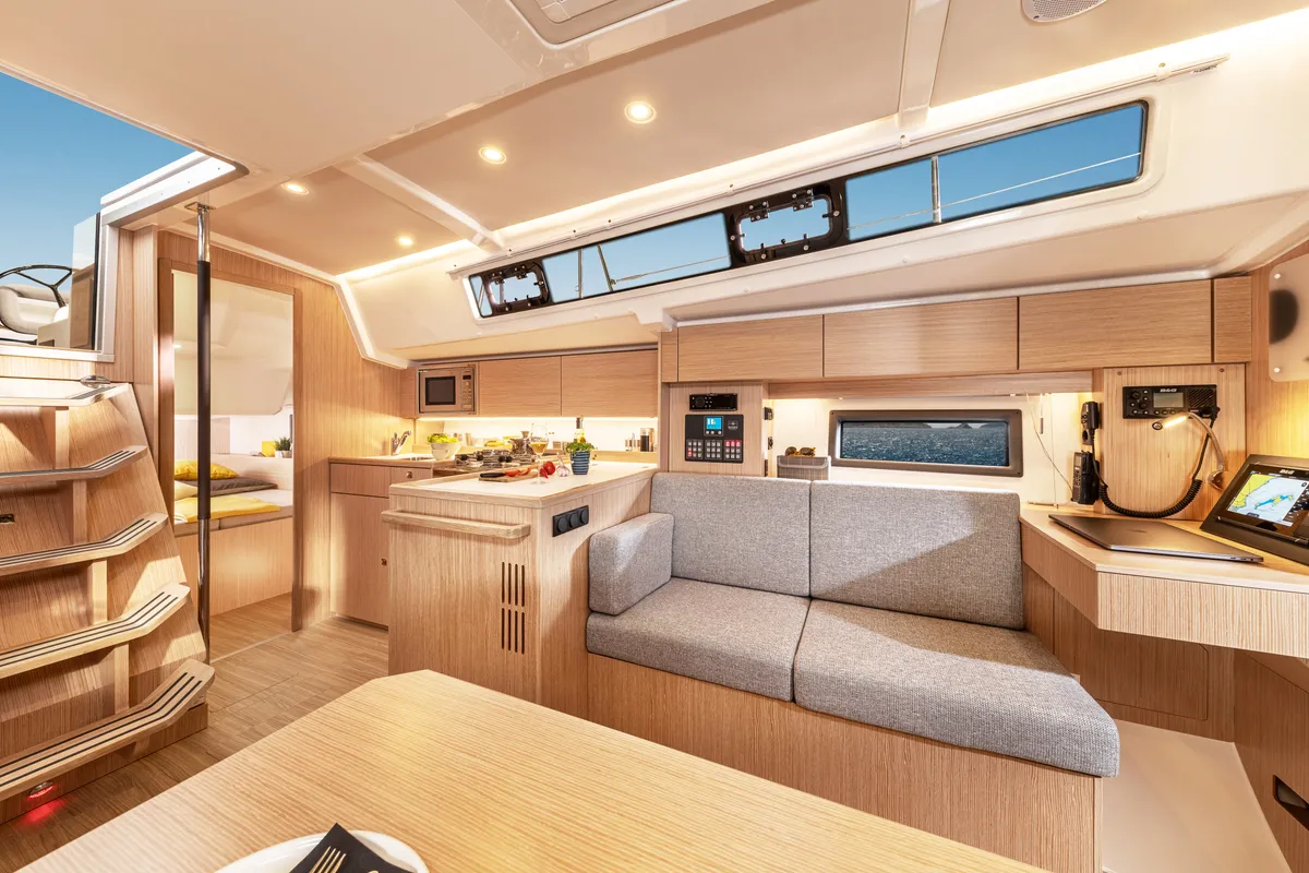 Salon of Jetset 06, a Bavaria C38 sailboat at Mai Khao, Thailand