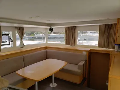 Salon of Belle, a Lagoon 450 Sport catamaran at Alameda, United States