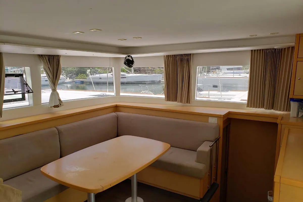 Salon of Belle, a Lagoon 450 Sport catamaran at Alameda, United States