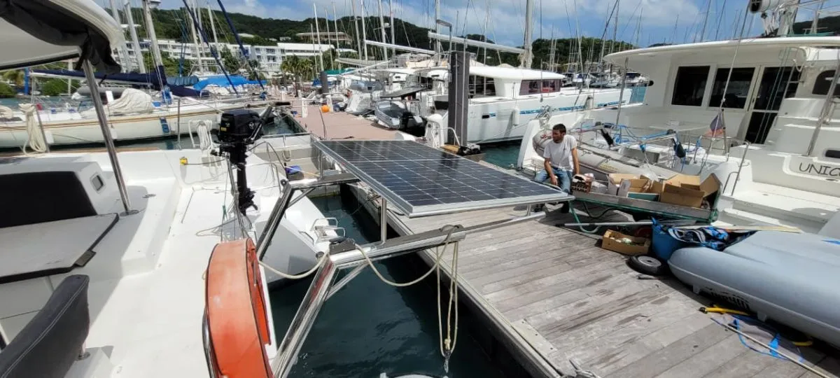 Exterior view of Belle, a Lagoon 450 Sport catamaran at Alameda, United States