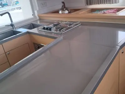 Galley of Belle, a Lagoon 450 Sport catamaran at Alameda, United States