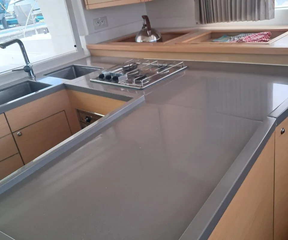 Galley of Belle, a Lagoon 450 Sport catamaran at Alameda, United States