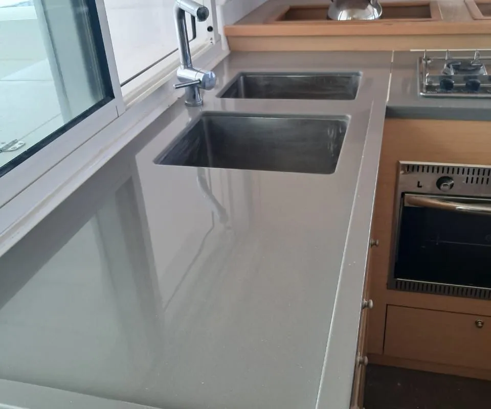 Galley of Belle, a Lagoon 450 Sport catamaran at Alameda, United States