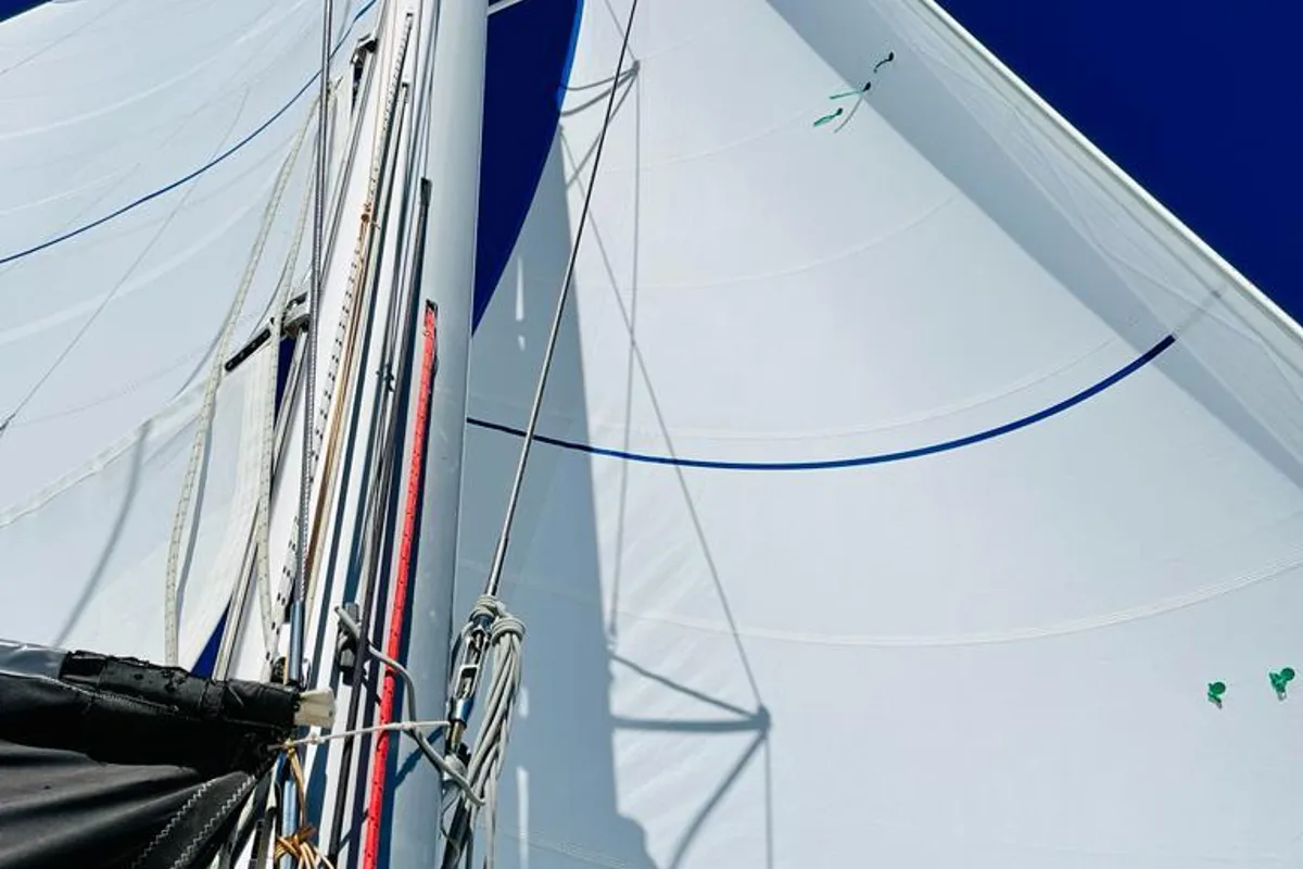 Deck of Belle, a Lagoon 450 Sport catamaran at Alameda, United States