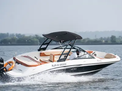 Exterior view of Katy, a Sea Ray SPX 210 motorboat at Panaji, India