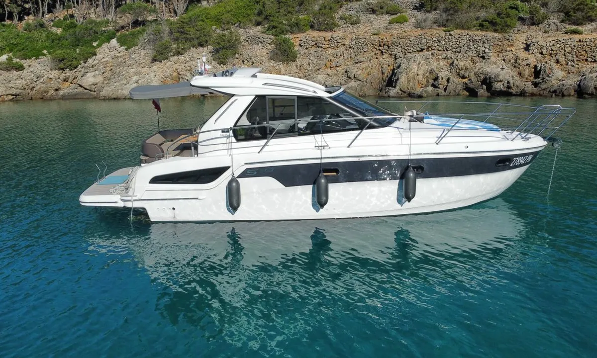 Smiley, a Bavaria 33 Sport HT motorboat at Punat, Croatia