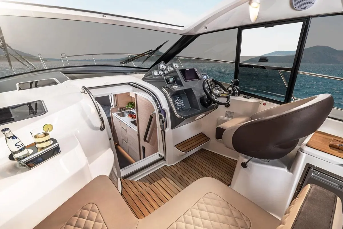 Smiley, a Bavaria 33 Sport HT motorboat at Punat, Croatia