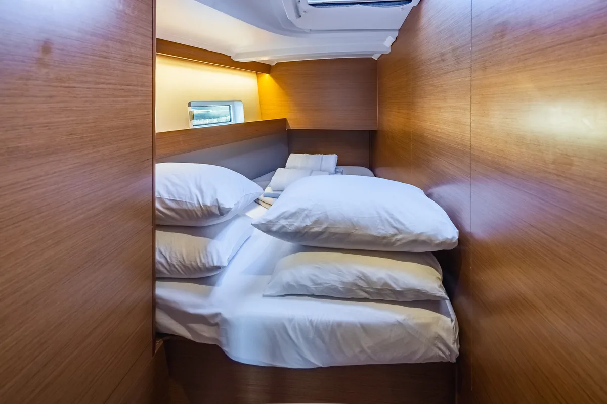 Cabin on Cosette II, a Jeanneau Sun Odyssey 490 sailboat at Road Town, British Virgin Islands