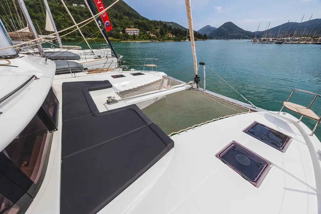 Emerald, a Lagoon 43 catamaran at Ellomenos, Greece