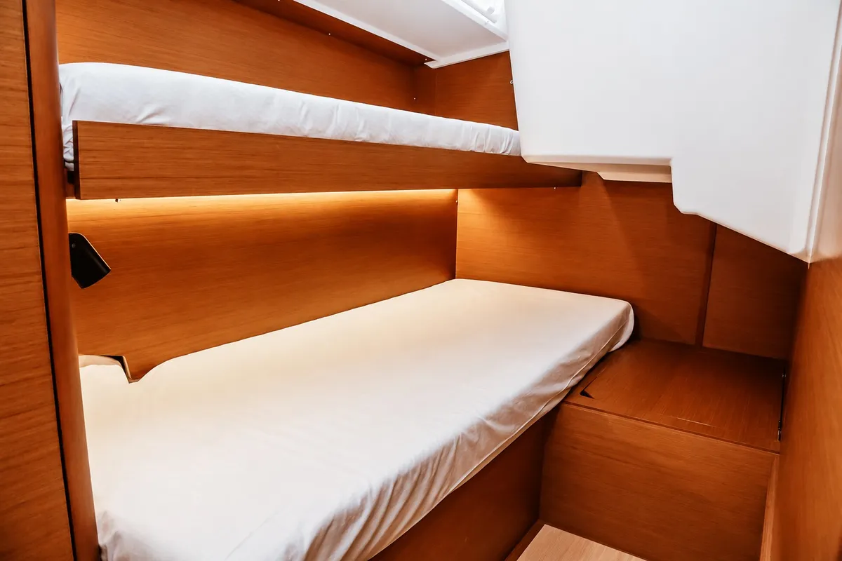 Cabin on Chandra, a Jeanneau Sun Loft 47 sailboat at Punta Ala, Italy