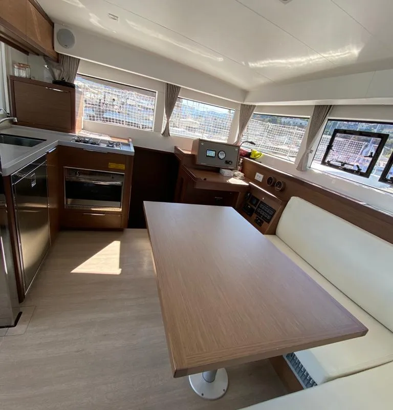 Galley of Felù, a Lagoon 40 catamaran at Capo d'Orlando, Italy