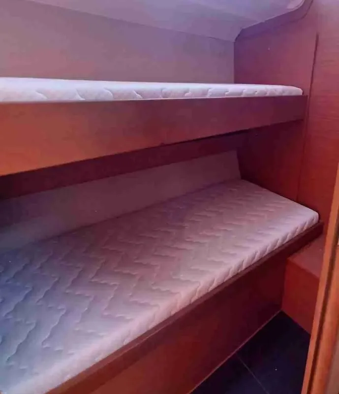 Cabin on San Luis Blues, a Dufour 430 sailboat at Rodi Garganico, Italy