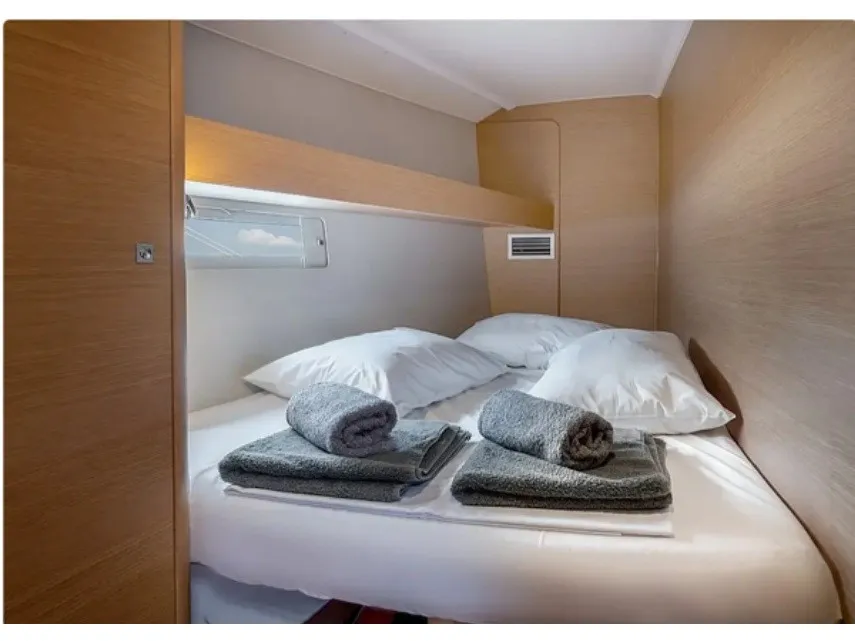 Cabin on Cosmopolitan, a Dufour 460 Grand Large sailboat at Municipal Unit of Apollonioi, Greece