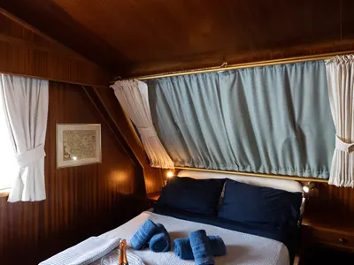 Cabin on Elena, a Perama Shipyard M/Y Elena motor yacht at Τροκαντερό, Greece