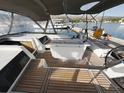 Deck of Saturn, a Beneteau Oceanis 46.1 sailboat at Grad Vodice, Croatia