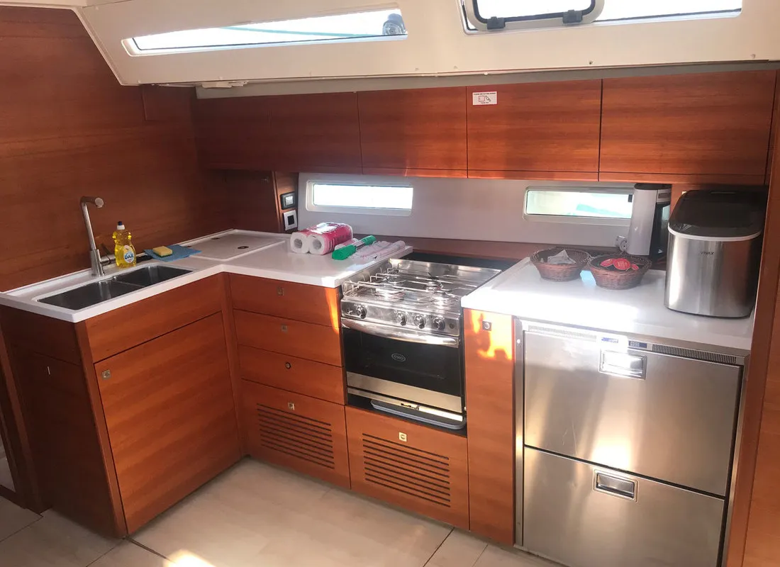 Galley of More Amore, a More 55 sailboat at Grad Kaštela, Croatia