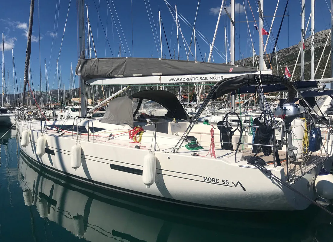 Exterior view of More Amore, a More 55 sailboat at Grad Kaštela, Croatia