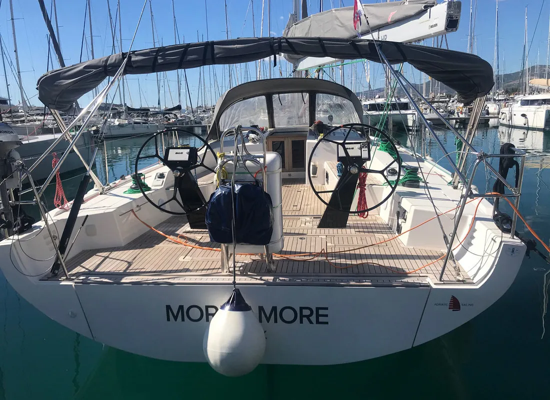 Exterior view of More Amore, a More 55 sailboat at Grad Kaštela, Croatia