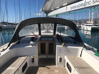 Deck of More Amore, a More 55 sailboat at Grad Kaštela, Croatia