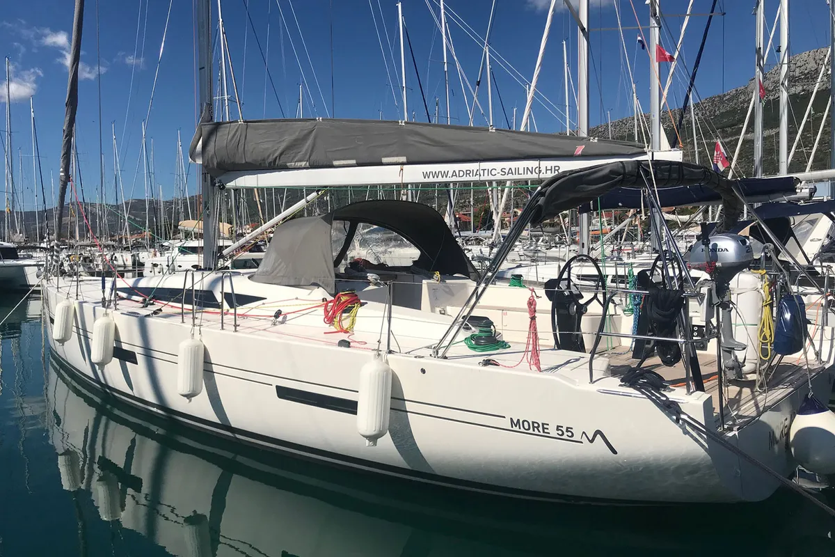 Exterior view of More Amore, a More 55 sailboat at Grad Kaštela, Croatia