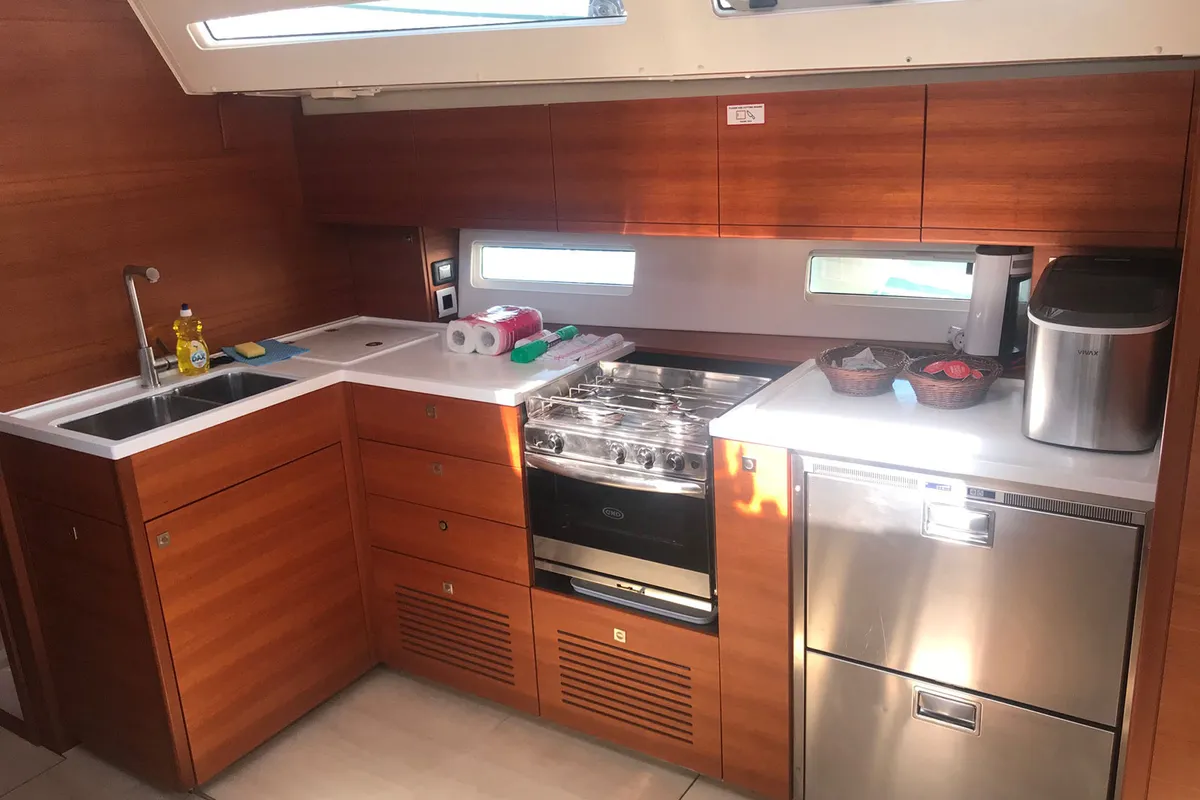 Galley of More Amore, a More 55 sailboat at Grad Kaštela, Croatia