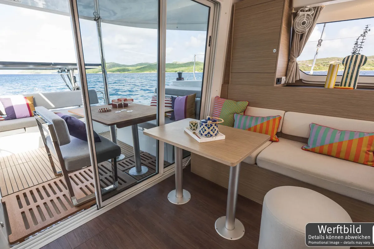 Galley of Emilius, a Lagoon 38 catamaran at Palma de Mallorca, Spain