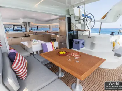 Cabin on Emilius, a Lagoon 38 catamaran at Palma de Mallorca, Spain
