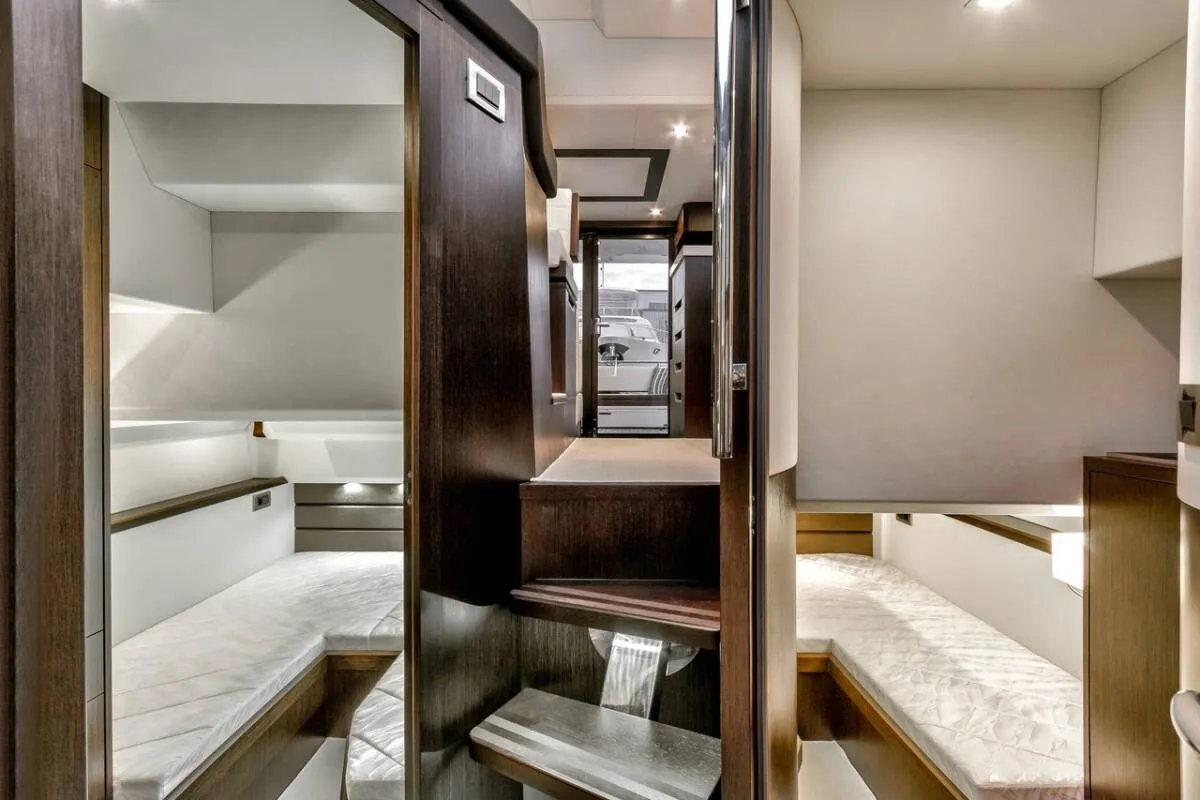 Cabin on Amber Blue, a Galeon 420 Fly motor yacht at Općina Sukošan, Croatia