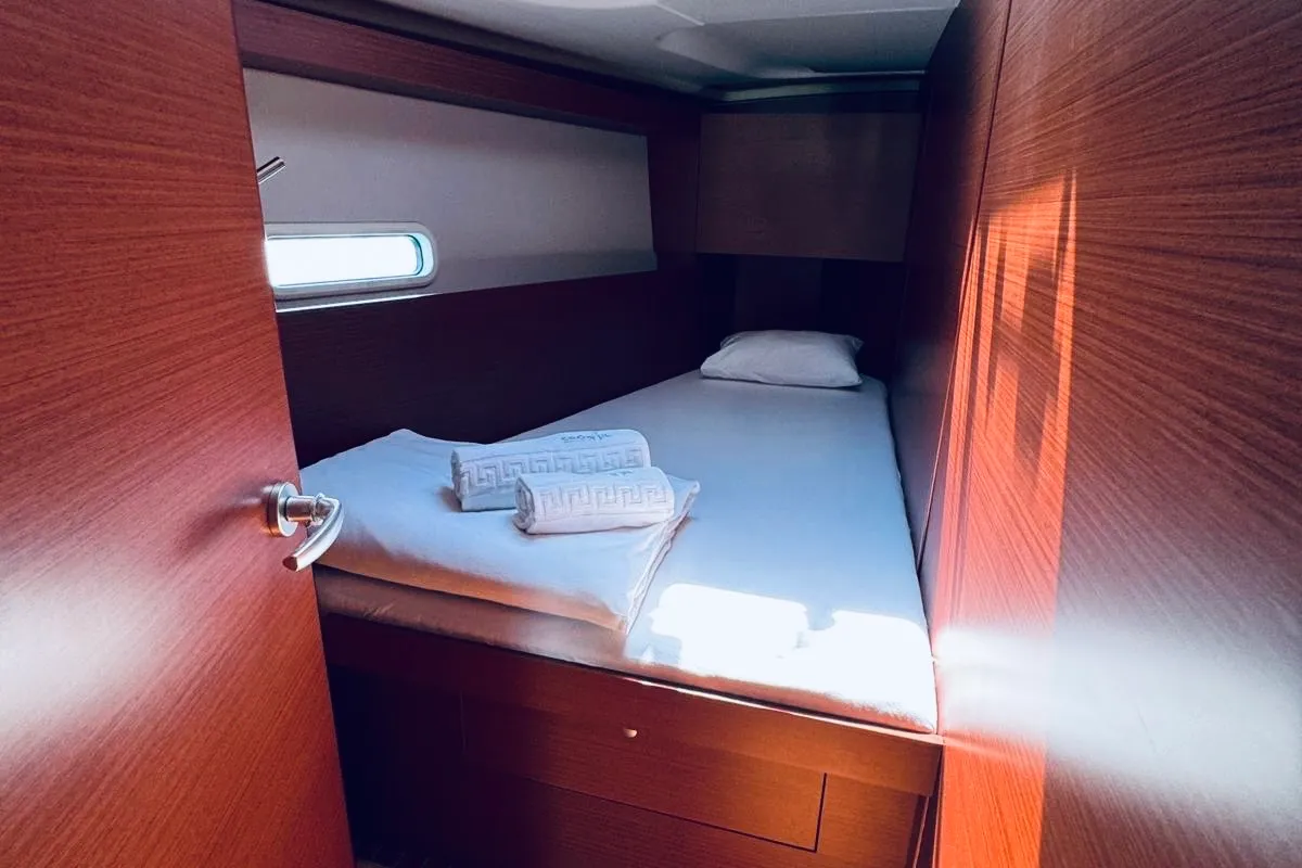 Cabin on DELTA, a Hanse 458 sailboat at Novi Vinodolski, Croatia