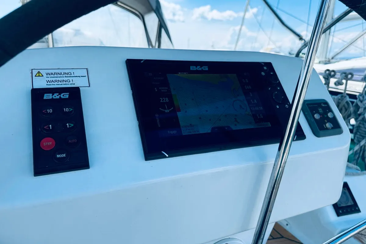 Cockpit of DELTA, a Hanse 458 sailboat at Novi Vinodolski, Croatia