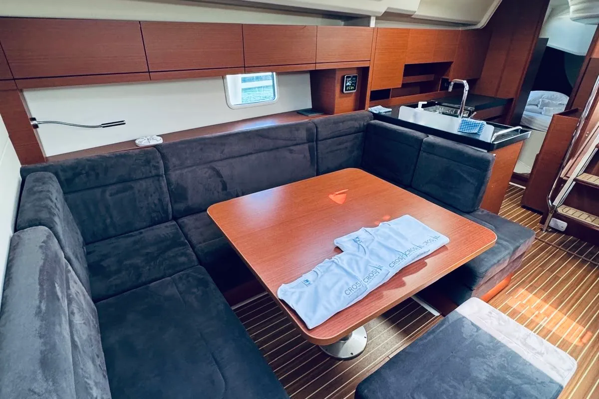 Salon of DELTA, a Hanse 458 sailboat at Novi Vinodolski, Croatia
